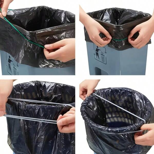 Esta cuerda puede soportar tus bolsas de basura, correas elásticas para botes de basura, cuerdas elásticas y extensibles, cuerdas multiusos que se pueden utilizar para fijar manteles, cajas de regalo, mercancías, etc.