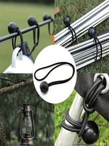 Set Of 5/10/20 Elastic Ball Bungee Cords With Hooks For Tent, Tarpaulin And Canopy