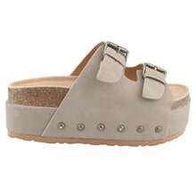Urban Lift  Plain  Casual  Outdoor  PU Leather  Buckle    Platform Slide Sandal  Outdoor - TAUPE - 查看 2