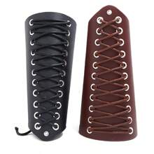 1pc Medieval Knight Style PU Leather Punk Rivet Arm Sleeve Bracers, Cosplay Accessories For Men