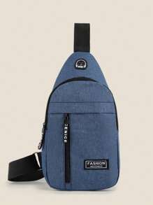 Nowa męska płócienna torba typu crossbody, sportowa torba podróżna na klatkę piersiową, torba na ramię, saszetka biodrowa, idealna na Halloween, Boże Narodzenie, Święto Dziękczynienia, na zewnątrz, w podróży, do pracy, na studia, z otworem na słuchawki. Odzież uliczna