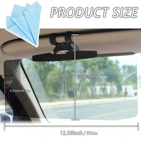 1pc Car Visor, Universal Anti-Glare Polarizing Visor Extender Easy To Install,UV400 Car Visor Extended Protection From Glare/UV/Stray Light Damage, Car Safe Driving
