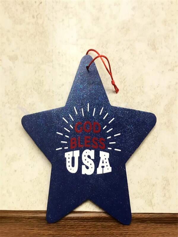 Creative American Star Wooden Hanging High-Grade Sense Of Independence Day Home Door Decoration Pendant