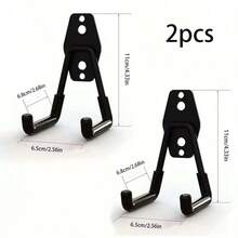 重型钢制车库储物挂钩，带防滑涂层；实用的壁挂式挂钩，用于悬挂自行车、梯子和园艺工具；黑橙色，1 件/2 件橙色，黑色