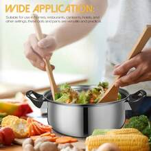 12PCS Non Stick Stainless Steel Cookware Saucepans Cooking Pots Pan With Lids Set And Spatula, Suitable For Home, Accommodation, Dinner Parties, Camping - Silver - View 3