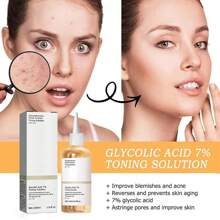 100ML Glycolic Acid 7% Toner,Glycolic Sour 7% Toning, Facial Exfoliation Astringe Pores, Solution For Blemishes And Acne, Rejuvenate Your Skin(3.38 Fl.Oz)