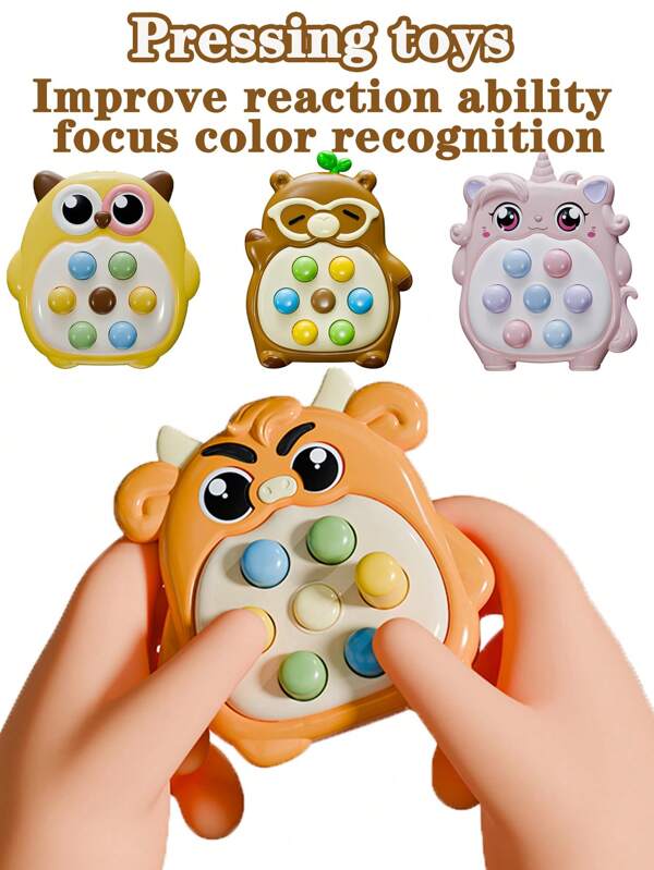 Jouet de pression mignon animaux licorne hibou ours bébé, pression musicale, éducation interactive parent-enfant jouet anti-stress pour enfants