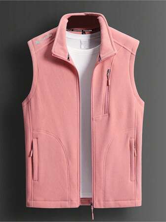 Women's Autumn Winter Fleece Vest, Outdoor Fleece Jacket, Stand Collar Sherpa Vest