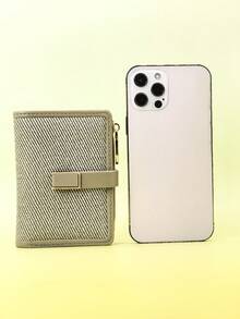 MINGYOU Women's Short Wallet PU Vintage Texture Fashion Patchwork Straw Blocking Exquisite Buckle Large Capacity Multi-Card Slot Multi-Function Card Holder Coin Purse, Young Zipper Coin Pouch Small Lightweight Convenient, Suitable For Holiday Gifts