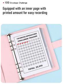 100 Envelope Savings Challenge Kit With A5 Budget Binder - Achieve $5,050 Goal Tracker For Cash Stuffing & Financial Planning | Family-Friendly Money Saving Book With Progress Chart,School Supplies,Back To School