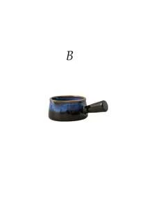 1PC Retro High-Quality Glazed Ceramic Juice Pit, Capacity Approximately 2oz, Small Juice Pot, Mini Milk Cup, Coffee Accessory, Milk Cup With Handle, Western Food Juice Pit, Suitable For Restaurant And Kitchen Seasonings, Picnic Juice Pit, Easy To Clean, Can Be Used All Year Round.,School Supplies
