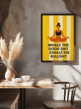 1 件中世纪现代瑜伽格言海报每日提醒印刷有趣的肯定墙面艺术良好氛围印刷装饰海报帆布画墙面艺术房间家居装饰无框