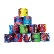 Marvel 12pcs/Set Marvel Spider Man Series Slap Bracelets For Stitch Anime Figure Wristand Slap Bracelets For Christmas Party Gifts