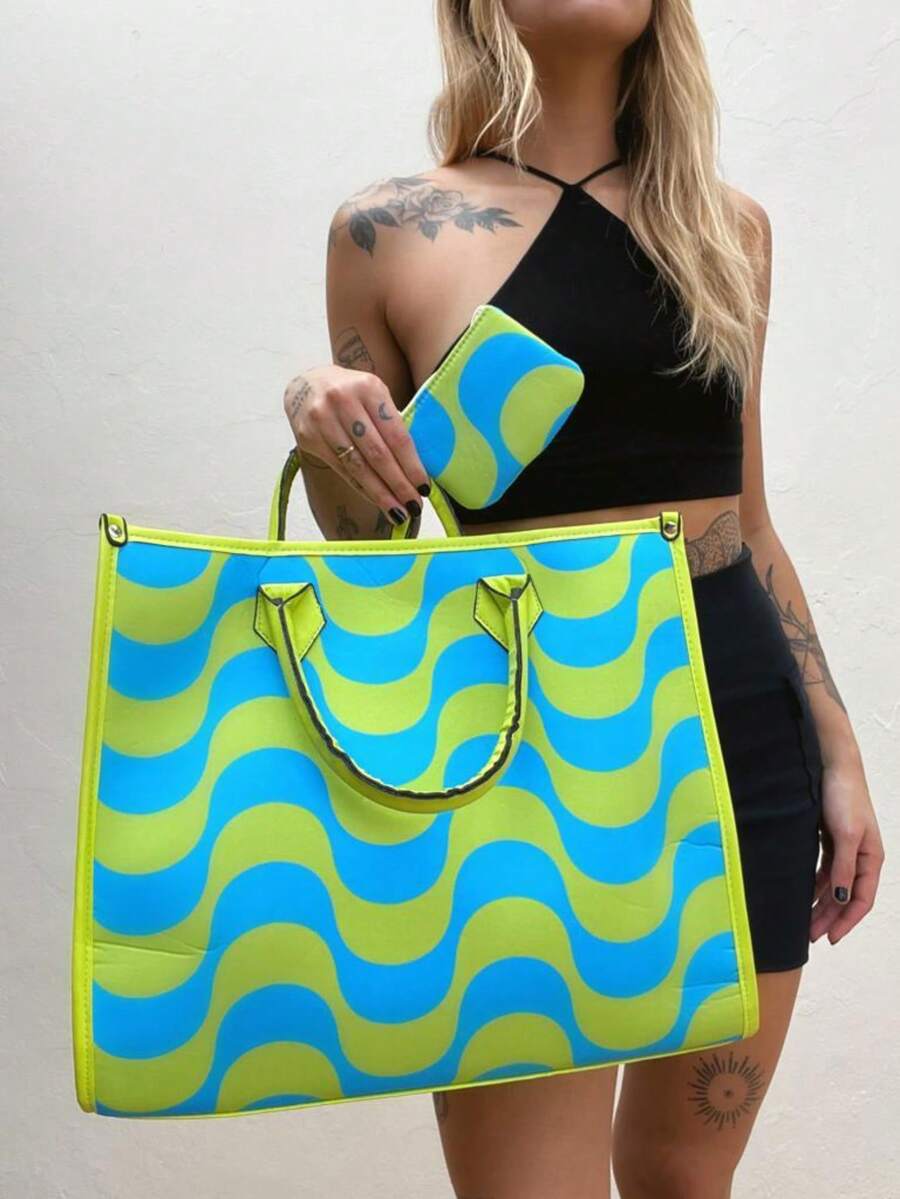Colorful Copacabana Unisex Maxi Tote Bag - 綠色 - 查看 1
