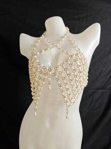 Sexy Lingerie Body Chain For Women, Men & Crossdressers – Acrylic, Crystal, Sequins Chest Harness, Hollow-Out Pendant Vest, Hot Girl Bra Accessories For Nightclubs, Parties, Hotels, Carnivals, Couples