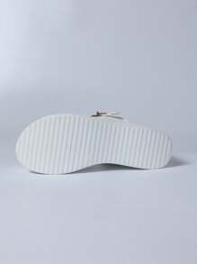 Sandálias de Plataforma e Cunha Decoradas com Tanga Multicolorida, Moda de Verão Feminina, Casual, Confortáveis para Férias, Combina com Vestido ou Calça, Clássicas, Bico Aberto, Respiráveis, em Couro PU