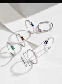 1pc Cross-Border Best Seller December Birthstone Fashion Silver Ring With Cubic Zirconia, Stackable Design Suitable For Daily Wear