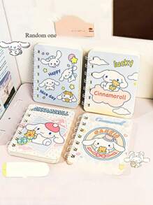 Sanrio 1pc Sanrio Cartoon Notebooks, Mixed Color, Paper Material, Plain Ruling Type, For Gift