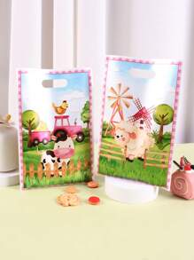 10/20/50 Stücke Bauernhof-Tiere Geschenktüte, Kunststoff-Handtasche, geeignet für Geburtstags-party, Familienferien-party Dekoration, Hochzeitsfeier Zubehör, Muttertags-Geschenkverpackungstüten