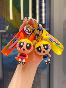 THE POWERPUFF GIRLS 2/3/4pcs Random Creative Cartoon Policewoman Keychain, Cute Delicate Accessory For Backpack, Handbag For Men & Women