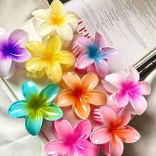 Prendedor de Cabelo com Clip Flor Transparente, Estilo Coreano, Acessório Feminino