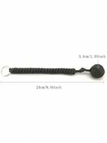 1pc Steel Monkey Fist Self-Defense Keychain With Braided Umbrella Rope For Outdoor Safety And Protection Camping Camping Stuff