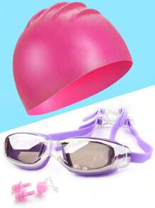 SHENYU 5pcs Swim Goggles, Silicone Swimming Cap, Nose Clip And Ear Plug Set