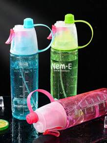 600ml Sports Water Spray Bottle - Leakproof Portable PC Water Bottle With Handle For Hiking, Gym, Travel - 2 In 1 Mist & Drink (Black/Green/Pink/Blue)