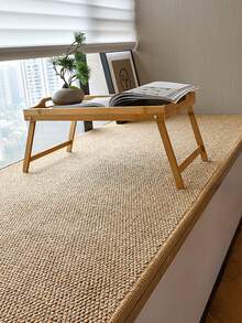 1 pieza Mesa plegable de bambú para picnic, bandeja portátil para desayuno/postre, adecuada para picnics, sofá, cama, exteriores, jardín, camping, versátil para comida/escritorio de ordenador, regalo para el Día del Padre y Día de la Madre (material natural con textura irregular, tapas de accesorios no fijos)