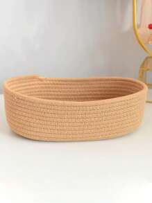 Boat-Shaped Basket, Storage Box, Desktop Clutter Storage Basket, Storage Basket, Oval Hand-Woven Basket
