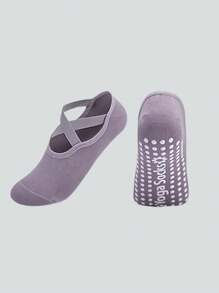 1 paire/2 paires/4 paires/6 paires de chaussettes de yoga multicolores, chaussettes de sport avec sangles croisées anti-dérapantes pour le pilates, le ballet, la danse, le fitness intérieur sur le sol, avec semelles en silicone anti-dérapantes