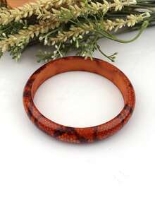 1pc African Pattern 1.5cm Width Handmade Wood Bangles Vintage Style Suit For Women(Random Color) - Colorful - View 2