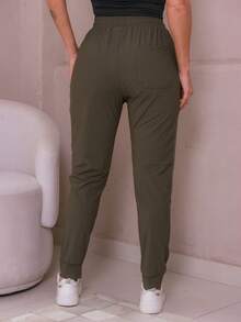WOMEN'S PANTS, ELASTIC SPORTY - Verde - Ver 5