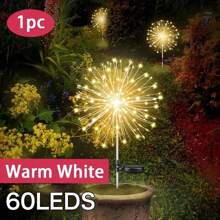 Solar Feuerwerkslichter für den Außenbereich, intelligenter Sensor - Lichtempfindlich, intelligenter Schalter, wasserdicht 60/150/240/360LED Sternenburst Lichterkette, 8 Beleuchtungsmodi Rasendekoration Lichter, für Einkaufszentrum Gartenwege Hof Weihnachtsdekorationen, warmweiß/weiß/mehrfarbig