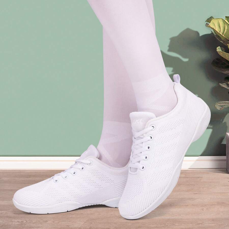 Girls White Cheerleading Shoes Lightweight Competition Sneakers Women Indoor Cheer Dance Shoe - White - View 1