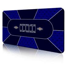 Rectangular Rubber Table Mat, Tablecloth, Table Runner - 8 Player Texas Poker Non-Slip Rubber Mat, Foldable Table Topper, Suitable For Family Game And Party (Fit Standard Tables)