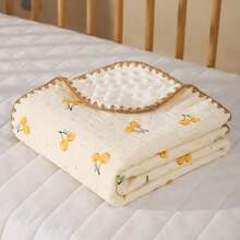 1pc Cartoon Print Textured Soft Fleece Baby Blanket, Nursery Toddler Nap Throw, Adults Office AC Shawl, Stroller Cover, All Season