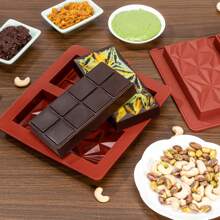 Stampo per barretta di cioccolato 2-in-1 al cioccolato fondente, stampo per cioccolato al pistacchio di Dubai, stampo per barrette di cioccolato fai da te, stampo in silicone extra profondo per praline di cioccolato