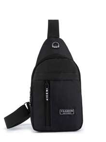 Nowa męska płócienna torba typu crossbody, sportowa torba podróżna na klatkę piersiową, torba na ramię, saszetka biodrowa, idealna na Halloween, Boże Narodzenie, Święto Dziękczynienia, na zewnątrz, w podróży, do pracy, na studia, z otworem na słuchawki. Odzież uliczna