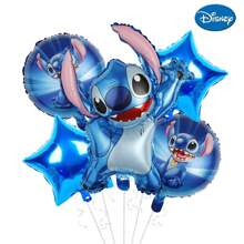 Disney Disney Officially Licensed Stitch 5-Piece Balloon Party Decor Set – Perfect For Birthdays, Graduations, Weddings, Cake Toppers & Cupcake Decorations. Ideal For Stitch-Themed Parties & Outdoor Events. Summer Gifts Beach Back To School School Supplies Room Decor