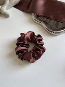 4pcs/1pc Women Satin-Like Solid Colored Scrunchies, 11cm/4.33in, Elegant, Versatile, Premium Quality, Minimalist, Solid Color Ponytail Holders Suitable For Everyday, Casual, Party, Commute, Vacation, Face Washing, Makeup, Gifting, Matching Outfits, Hair Accessories