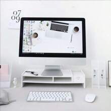 1 pieza Estante elevador para monitor de computadora, soporte multifuncional para portátil con cajón de almacenamiento, organizador de escritorio con cajón para oficina