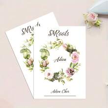 10Pcs Green Leaf Flower Themed Party Decoration Invitation Card, Holiday And Birthday Party Invitation Card, Filled In The Invitation Card, Used For Wedding, Holiday, Birthday, Graduation Party Invitations - Multicolor - View 6