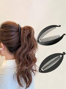 2 peças Minimalista Fosco Cor Sólida Clipe Vertical Elegante Grampo Banana Grampo de Cabelo Grampos de Cabelo para Rabo de Cavalo e Updo Grampos de Cabelo Grampos de Garra Grampos de Cabelo Grampos de Cabelo