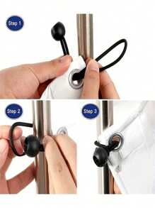 Set Of 5/10/20 Elastic Ball Bungee Cords With Hooks For Tent, Tarpaulin And Canopy