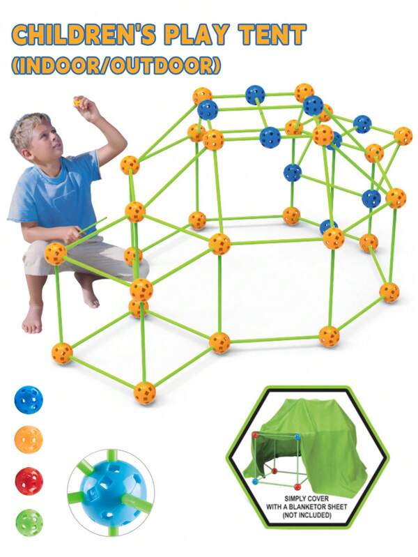 1set Outdoor Kids Fortress Building Set: Durable Block Combination, Architecture Toy For Children 5+ Years Old, Nest Building Set DIY Indoor & Outdoor Playhouse, Build Your Own Nest, STEM Construction Toy, Creative Fortress, Secret Base, Pretend Play Toy