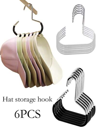 20pcs/10pcs/6pcs/3pcs/1pc Cap Storage Hooks, Wardrobe Organizer Hooks For Hats, Ties, Scarves, Belts, Versatile Hanging Hooks For Home, Dorm, Hotel