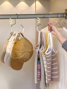 10pcs/6pcs/3pcs/1pc Multifunctional Hat Holder Rack, Storage Hooks For Dorm Wardrobe, Caps, Ties, Belts, Scarves, Portable Travel Hanger For Home, Campus, Hotel