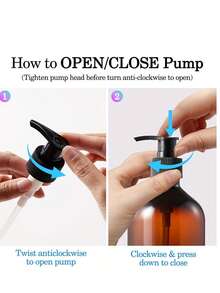 Refillable Soap Dispenser, 300ML/500ML, Plastic Amber Pump Bottle, Unscented, Latex-Free, For Shampoo, Lotion, Gel, Cosmetics, Bathroom Container - Multicolor - View 9