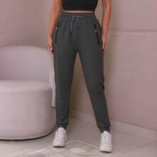 WOMEN'S PANTS, ELASTIC SPORTY - Iron Gray - View 5